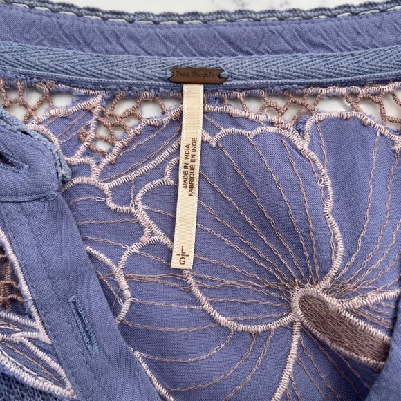 Free People Easy Breezy Floral Appliqué Henley - Picture 15 of 16